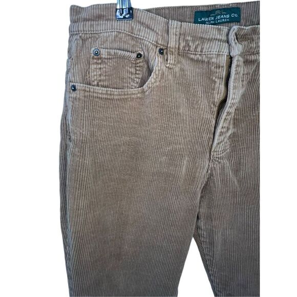 Lauren Ralph Lauren Tan Corduroy Mid Rise Bootcut Pants - Picture 2 of 5